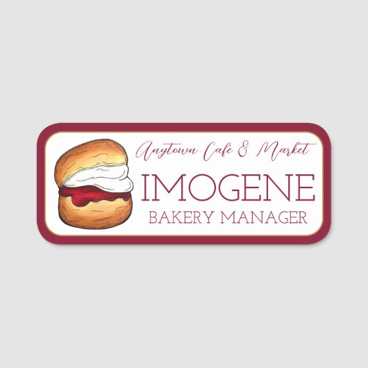 Porte-nom Scone Cream Jam Café Après-midi Thé Room Boulanger (Devant)