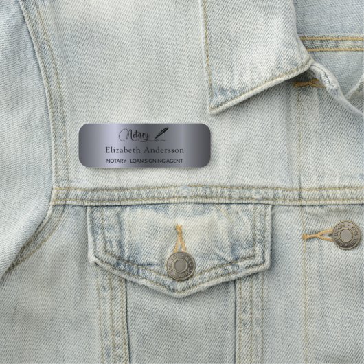 Porte-nom Script argent de l'agent de signature de prêt nota (En situation)