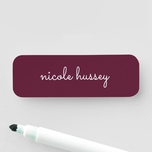 Porte-nom Script Bourgogne | Monogramme moderne élégant (En situation)