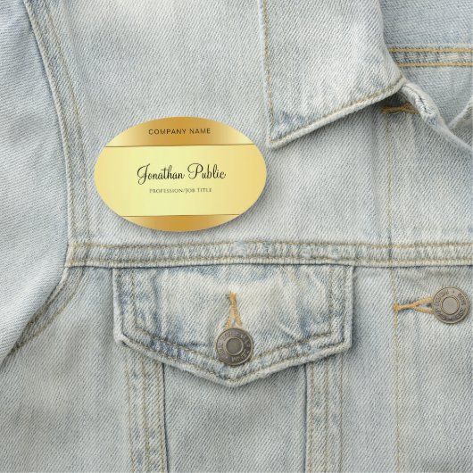 Porte-nom Script calqué Modèle moderne Glamor Gold (En situation)