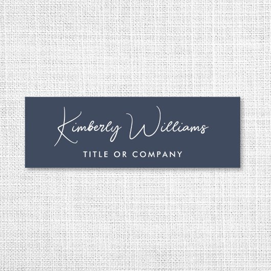 Porte-nom Script chic professionnel bleu