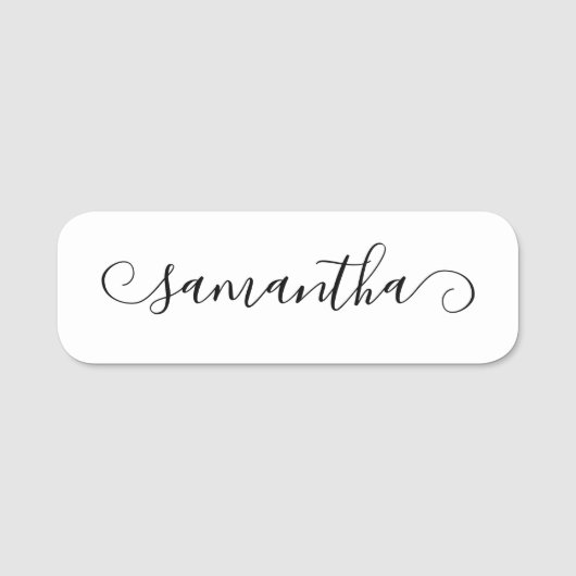 Porte-nom Script de signature Black Cute Curl (Devant)