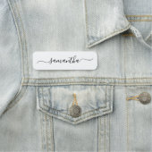 Porte-nom Script de signature Black Elegant Swash (En situation)