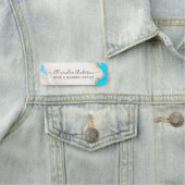 Porte-nom Script holographique en marbre d'Agate de luxe (En situation)