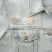 Porte-nom Script manuscrit Custom Modèle Silver Look (En situation)