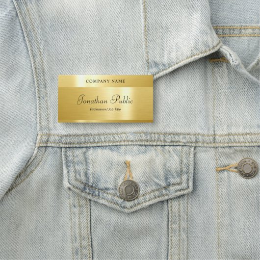 Porte-nom Script manuscrit Élégant Or Glamour Moderne (En situation)