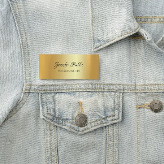 Porte-nom Script manuscrit Moderne Elegant Modèle Or (En situation)