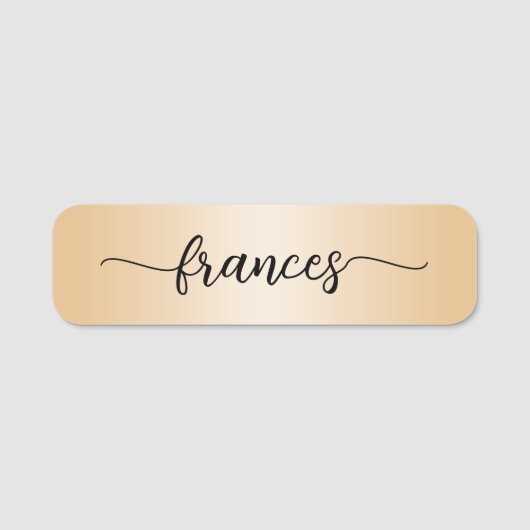 Porte-nom Script manuscrit Pale Gold Gradient (Devant)