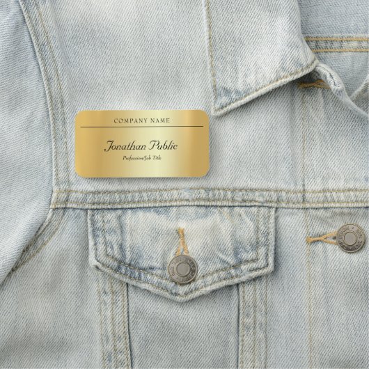 Porte-nom Script manuscrit personnalisé Élégant Or glamour (En situation)