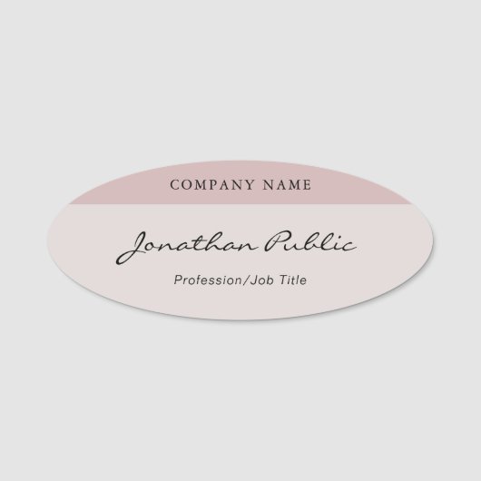 Porte-nom Script manuscrit personnalisé Modèle élégant moder (Devant)