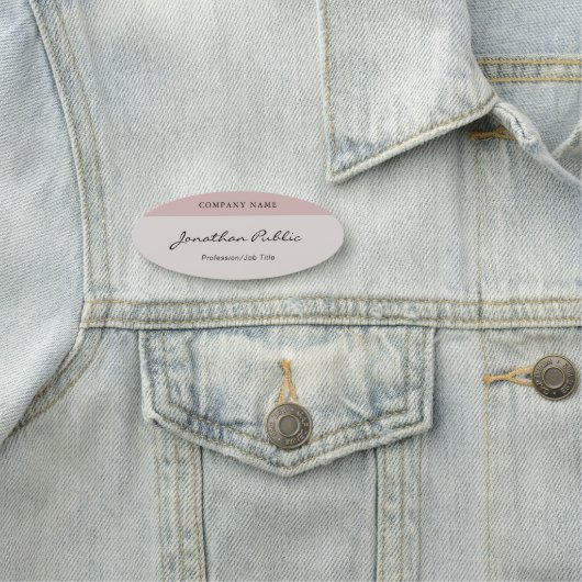 Porte-nom Script manuscrit personnalisé Modèle élégant moder (En situation)