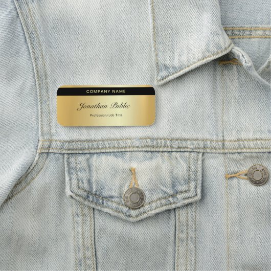 Porte-nom Script manuscrit tendance Modèle or moderne (En situation)