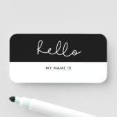 Porte-nom Script mignon Bonjour mon nom est Dry Erase (En situation)