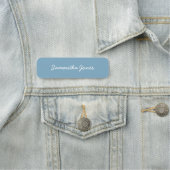 Porte-nom Script moderne manuscrit bleu simple (En situation)