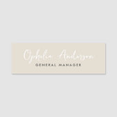 Porte-nom Script naturel minimal moderne boho QRcode (Devant)
