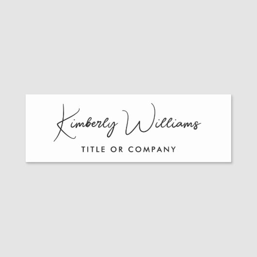 Porte-nom Script professionnel chic (Devant)