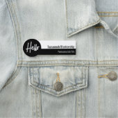 Porte-nom Script professionnel - noir et blanc (En situation)