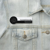 Porte-nom Script professionnel - noir et blanc (En situation)