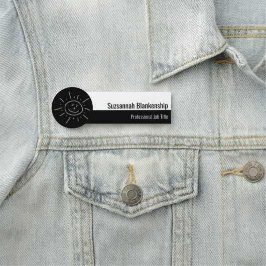 Porte-nom Script professionnel - noir et blanc (En situation)