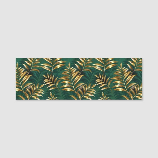 Porte-nom Seamless pattern with golden ferns (Devant)