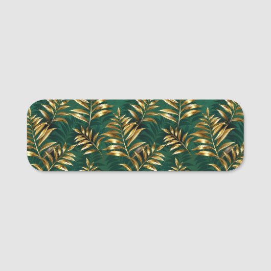 Porte-nom Seamless pattern with golden ferns (Devant)