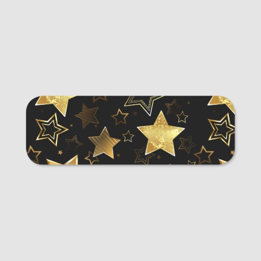 Porte-nom Seamless pattern with Golden Stars (Devant)