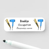 Porte-nom Sèche-cheveux & lisseuse-cheveux illustration (En situation)