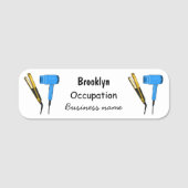 Porte-nom Sèche-cheveux & lisseuse-cheveux illustration (Devant)