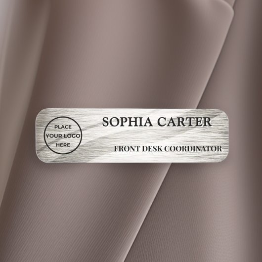 Porte-nom Serene Ripple Silver Custom