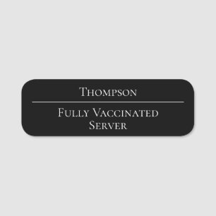 Porte-nom Serveur entièrement vacciné noir