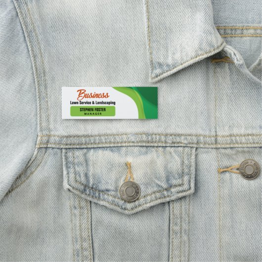 Porte-nom Service d'aménagement paysager et de pelouse vert  (En situation)