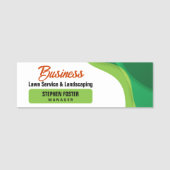 Porte-nom Service d'aménagement paysager et de pelouse vert  (Devant)