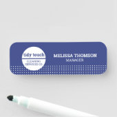 Porte-nom Services de nettoyage Pois modernes classiques (En situation)