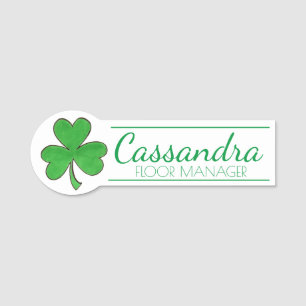 Porte-nom Shamrock irlandais vert Clover St. Patrick's Day