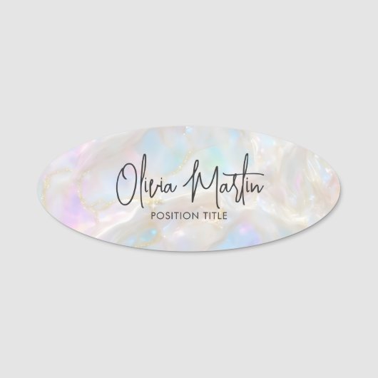 Porte-nom Shimmer Opal Iridescent Background (Devant)