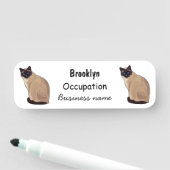 Porte-nom Siamese cat cartoon (En situation)