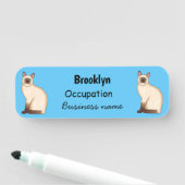 Porte-nom Siamese cat cartoon (En situation)