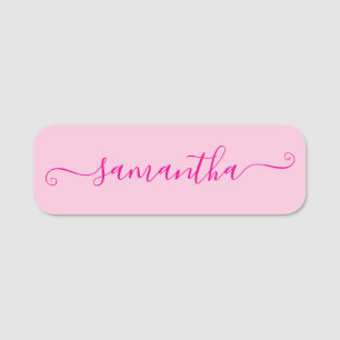 Porte-nom Signature Mignon Rose Chaud