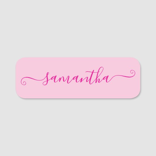Porte-nom Signature Mignon Rose Chaud (Devant)