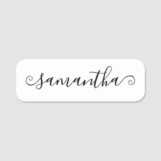 Porte-nom Signature Script Boucle Courte (Devant)