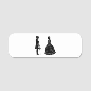 Porte-nom silhouette d'abraham lincoln mary todd lincoln
