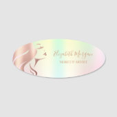 Porte-nom Silhouette Fille Face, Artiste Maquillage Holograp (Devant)