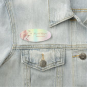 Porte-nom Silhouette Fille Face, Artiste Maquillage Holograp (En situation)