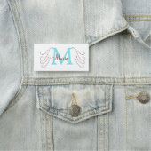 Porte-nom simple ajout de nom monogramme rose rouge jeton (En situation)