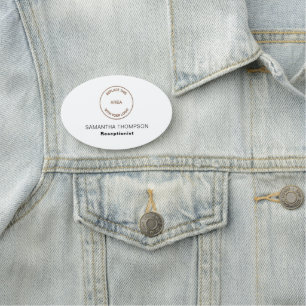 Porte-nom Simple Ajouter un logo Nom de l'employé Titre du t