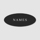 Porte-nom Simple Black Custom Ajouter votre nom Élégant (Devant)