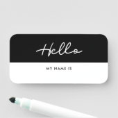 Porte-nom Simple Bonjour mon nom est Dry Erase (En situation)