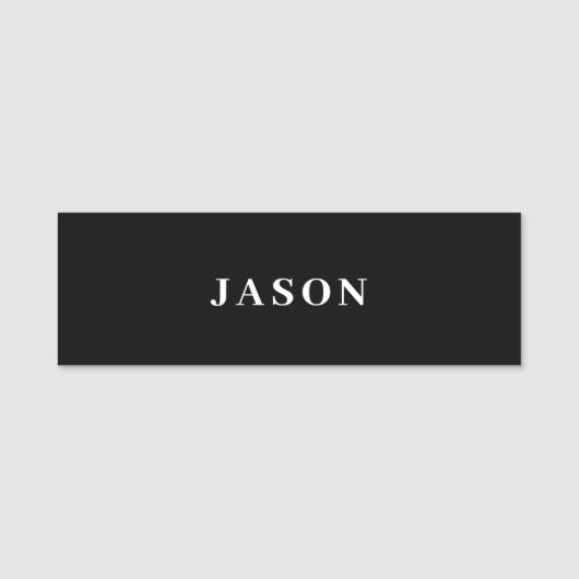 Porte-nom Simple Classique Noir et Blanc Moderne Professionn (Devant)