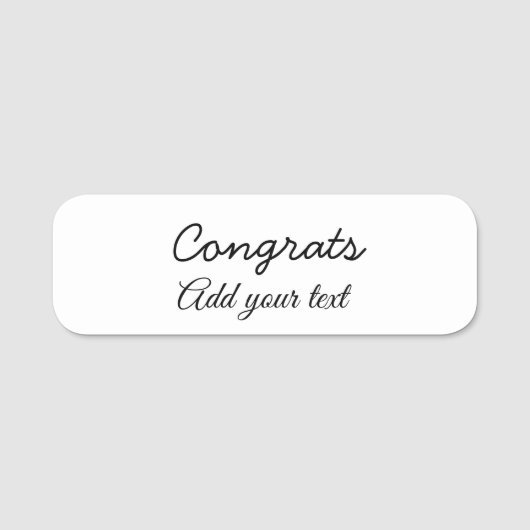 Porte-nom Simple congratulation graduation add your (Devant)