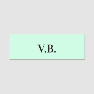Porte-nom Simple couleur unie ajouter nom texte monogramme